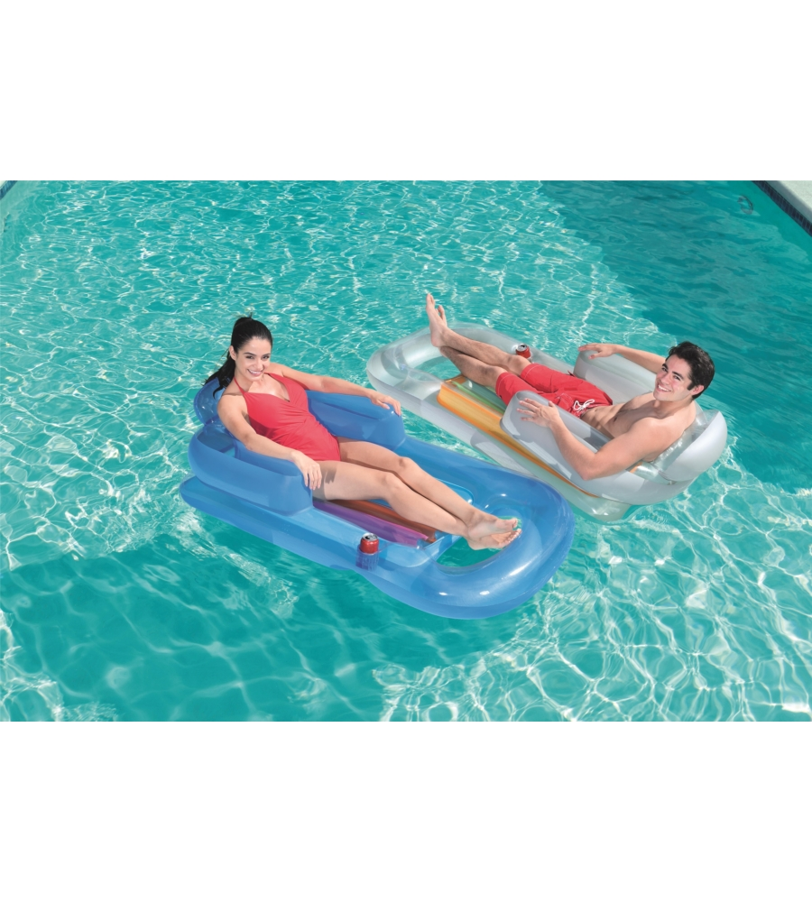 Poltrona gonfiabile per piscina con schienale e porta bicchiere, 164x84 cm - bestway 43028